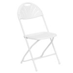 White Fan Back Folding Chairs Rentals
